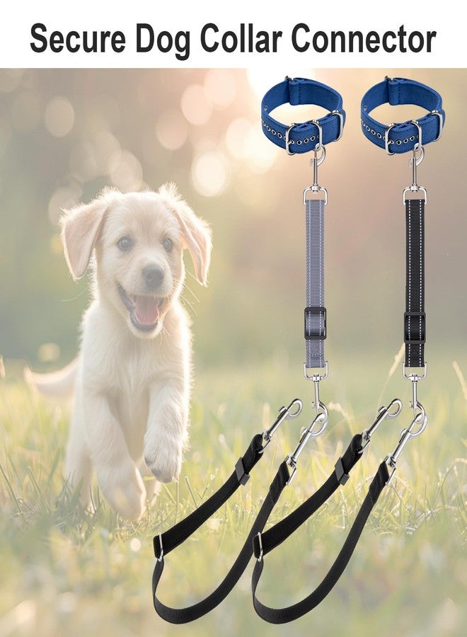 ElevateTech 2Pcs Dog Collar Safety Clip, Adjustable Double Ended Backup Clasp Leash Connector Gentle Leader Suitable Dog Harness Small Dogs Collar Walking Running Training Travel (Black Gray) - Image 3